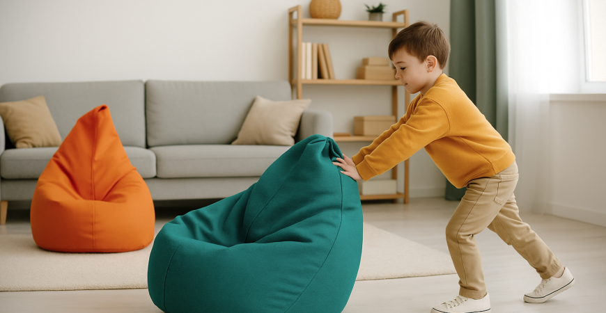 Cat de greu este un fotoliu puf si cat de usor poate fi mutat?